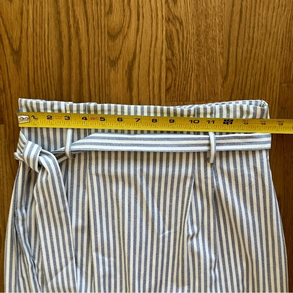 Antonio Melani High Waist Pencil Midi Blue & White Stripe Skirt (6) - Picture 3 of 10